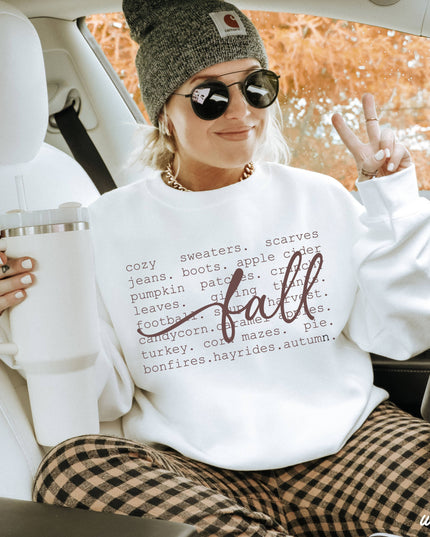 Fall Words Sweatshirt *5 Colors (S-3X)