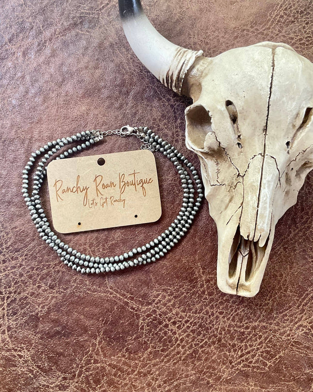 4mm Navajo Style Pearl Layered Choker