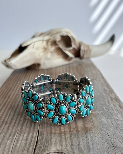 Western Concho Stone Stretch Bracelet
