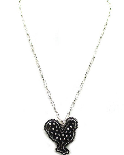 Western Dot Bubble Rooster Necklace