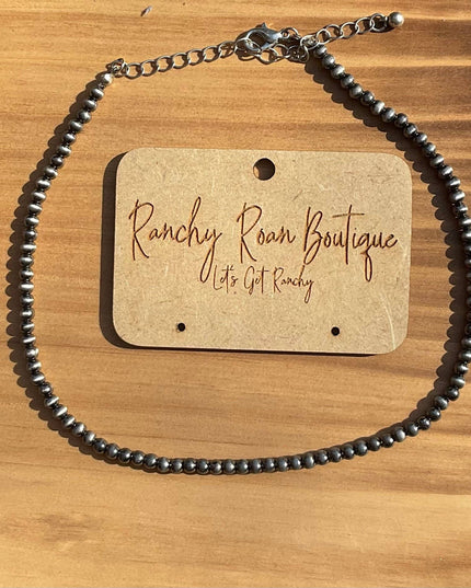 4mm Navajo Style Pearl Choker Necklace