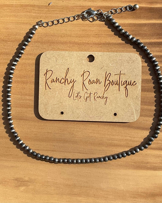 4mm Navajo Style Pearl Choker Necklace