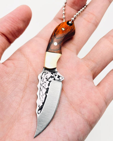 Wooden Handle Portable Mini Stainless Steel Embossed Knife