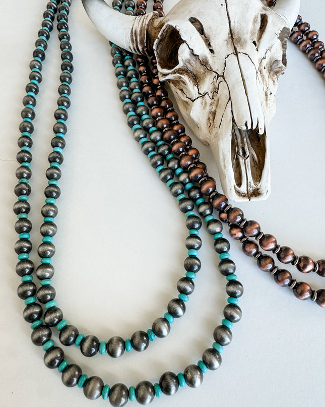 60″ Western Navajo Style Pearl Necklace