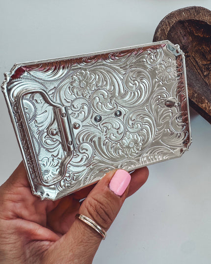 Western Longhorn Steer Metal Belt Buckle