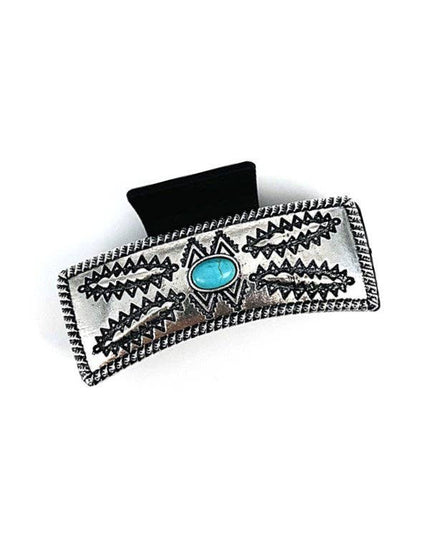 WESTERN STYLE TURQUOISE CASTING HAIR CLAW