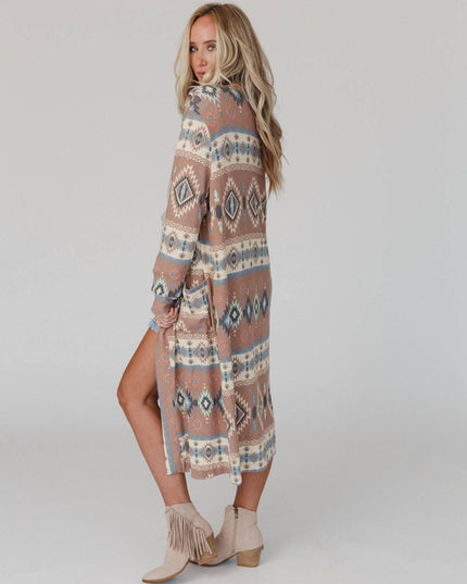 Santa Fe Rose Duster Cardigan - Multi