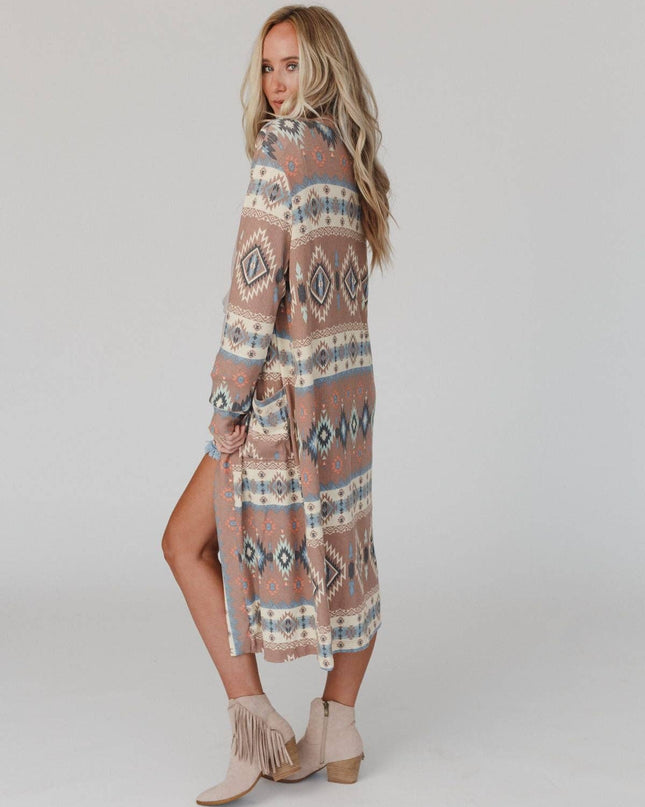 Santa Fe Rose Duster Cardigan - Multi