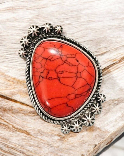 Let's Make A Statement Stretch One Size Fashion Crackle Stone Ring