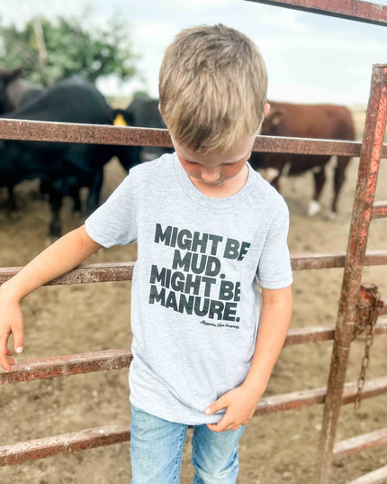 Western Graphic ‘Mud or Manure" Grey Toddler/Youth Tee