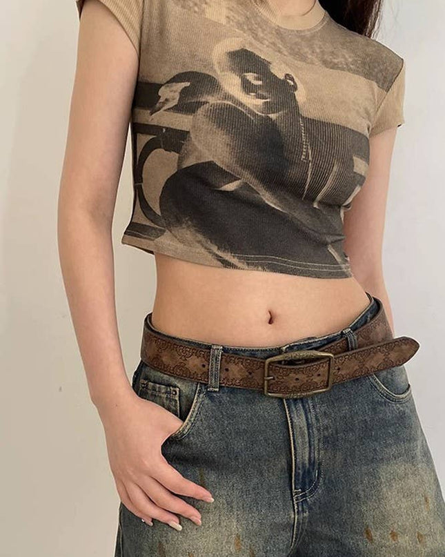 Retro Embossed Waistband ZK1372