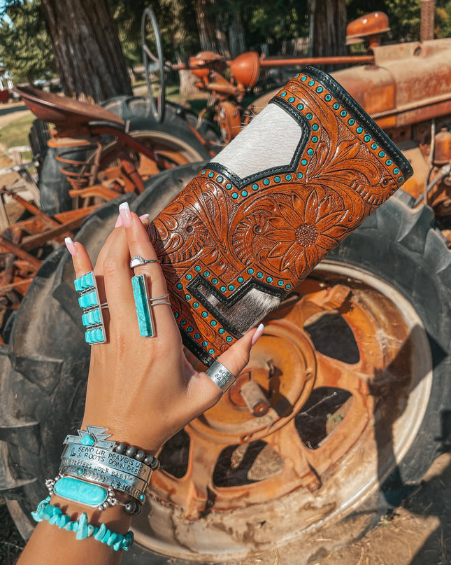 The Darlene Cowhide Leather Tooled Wallet