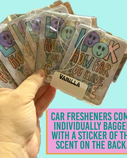 Cool moms club checkered felt car fresheners 