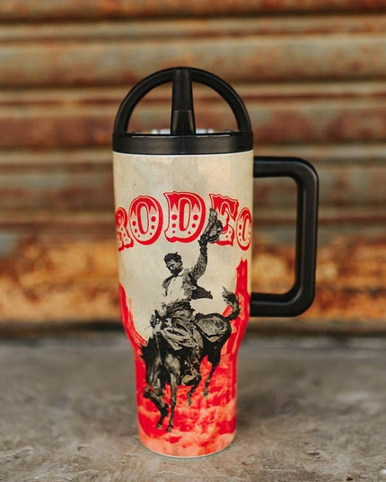 Rodeo cowboy Printed Flip Straw Tumbler 30oz