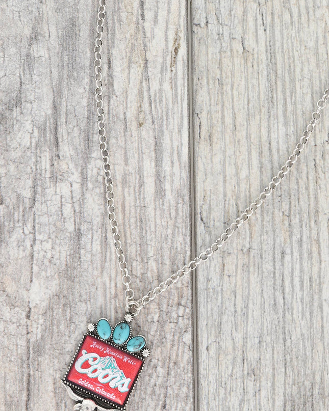 Western Longhorn Coors Water Pendant Necklace