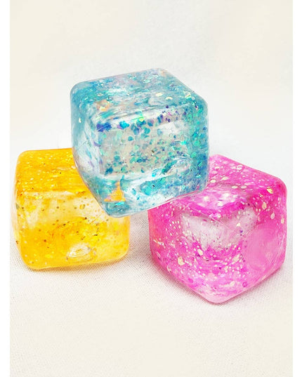 Viral Glitter Ice Cube Squishy Toy