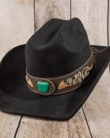 Embroidered Strap With Stone Western Cowboy Hat