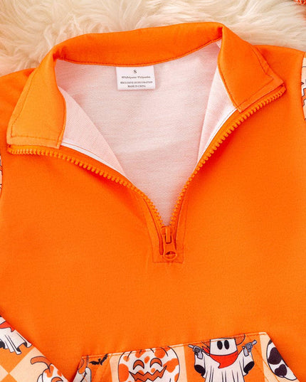 Multi-printed Halloween pullover. TPG50984