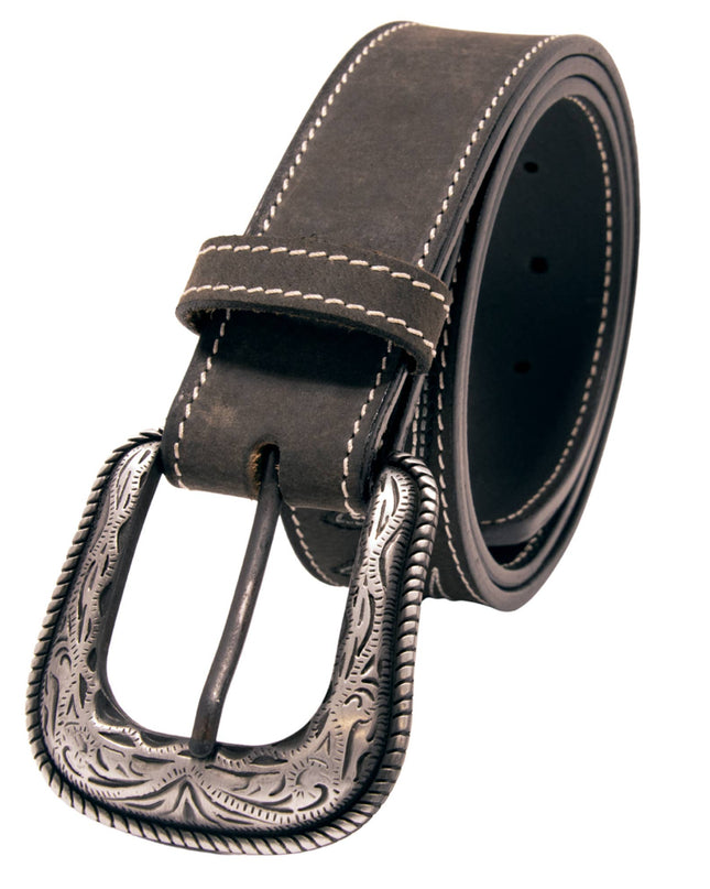 Stitched Top Grain Leather Belt