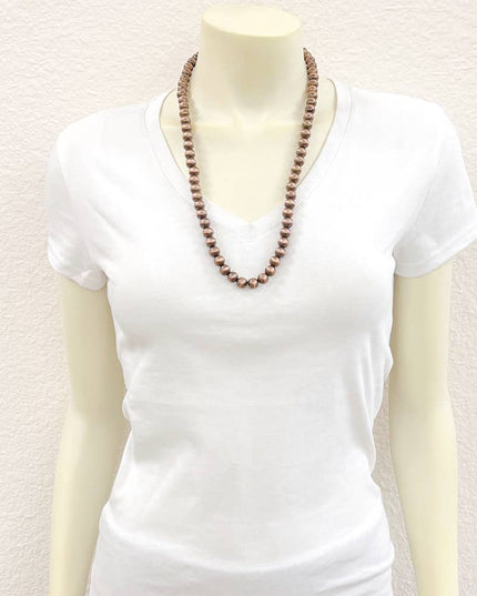 734399, 24" Handmade 10mm Copper Navajo Bead Necklace