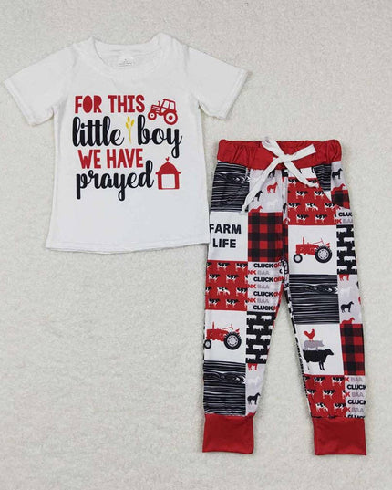 Baby Boys Farm Life Short Sleeve Tops Pants Clothes Sets