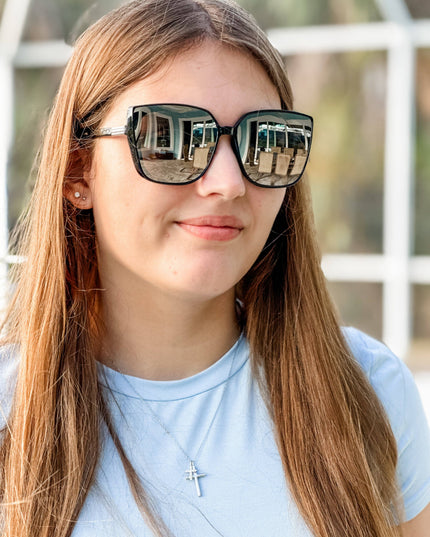 Cleo Cat Eye Sunglasses "Silver"