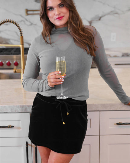 Keigan Mesh Top- Silver Glitter