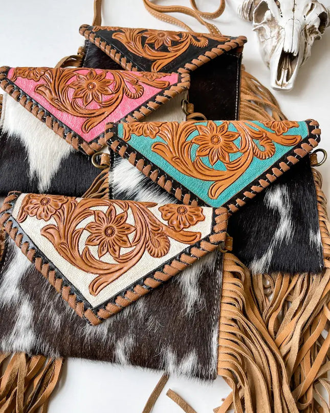 THE CASSIE - TOOLED crossbody Western Tooled Leather Cowhide