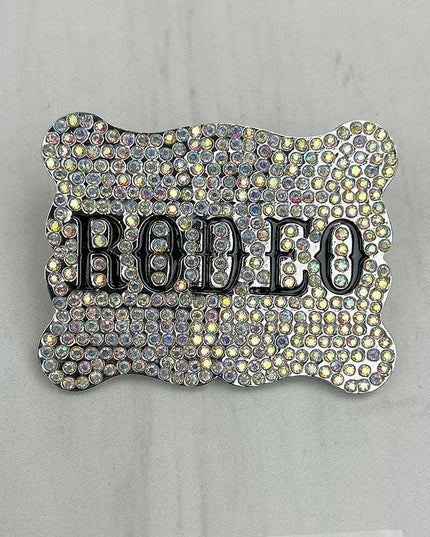 BLT250120-01              Silver metal with clear AB crystal REDEO Belt Buckle