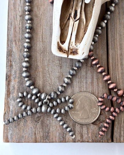 Navajo Style Pearl Bow Coquette Necklace