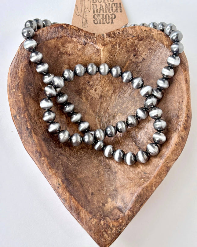 10MM Western Style Navajo Pearl Bead Necklace