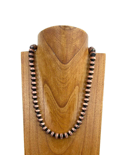 NKY250121-89           22 inches copper Navajo pearl beads Necklace