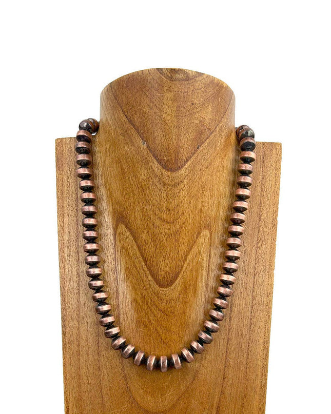 NKY250121-89           22 inches copper Navajo pearl beads Necklace