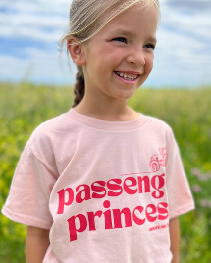 Western Graphic ‘Passenger Princess’ Peach Tee Toddler/Youth