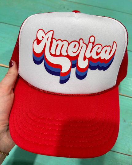 Retro America Trucker Hat | 4th Of July Hats | USA | Hats