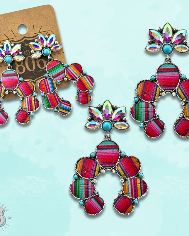 Serape horseshoe earring