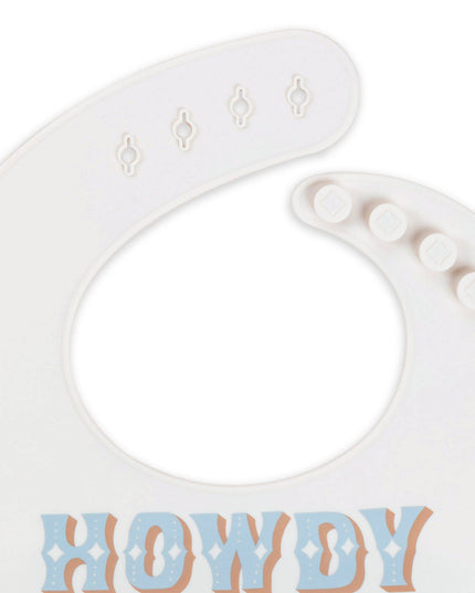 Silicone Bib Howdy Partner Blue