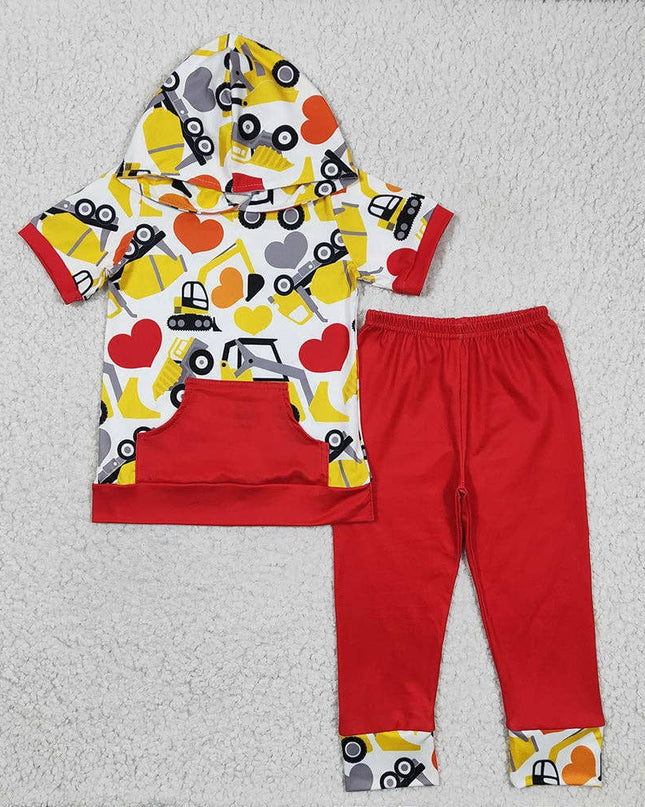 Baby Boys Valentines Tractor Pants sets