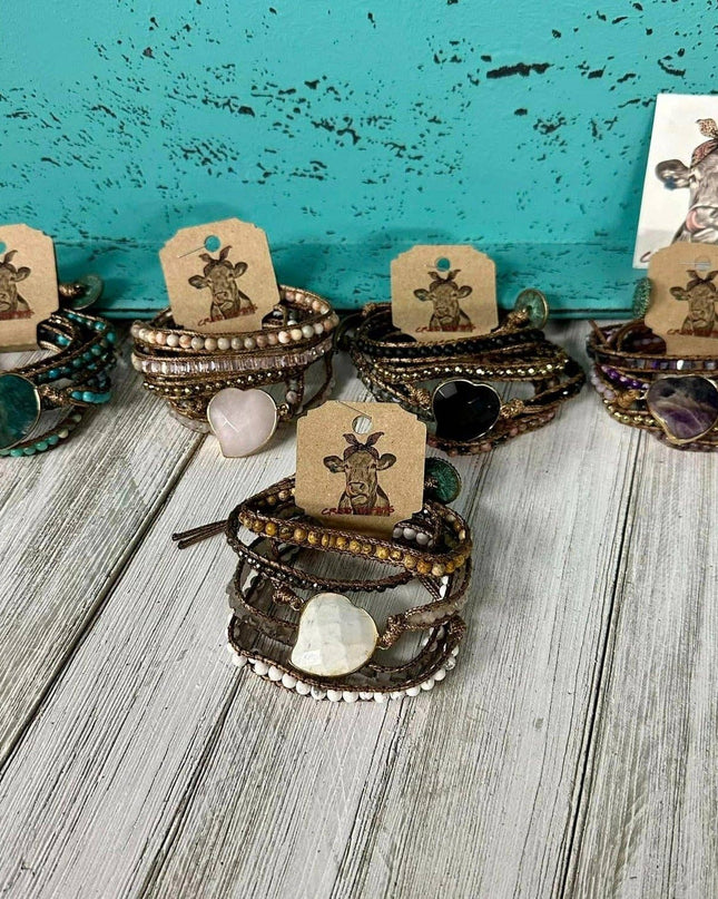 5-Strand Heart Wrap Bracelets