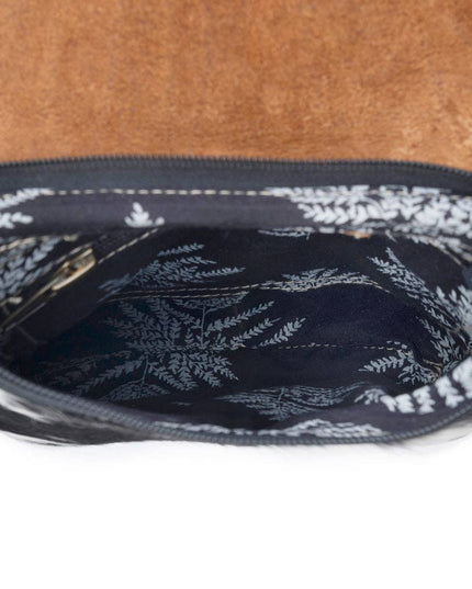 Myra Stonebrook Canvas & Hairon Bag in Spotted Ivory