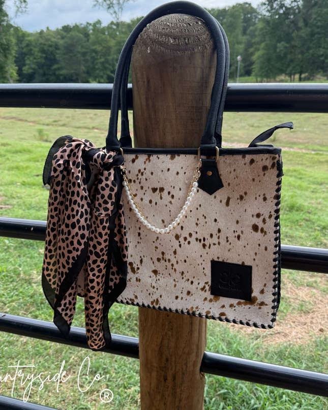 Magnolia Speckle Cowhide Tote, Work Laptop Bag