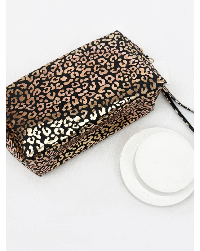 Waterproof Fabric Leopard Pattern Cosmetic Bag