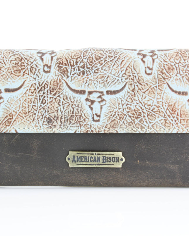 Women’s Brown Turquoise Bison Clutch ABLW 18-2548