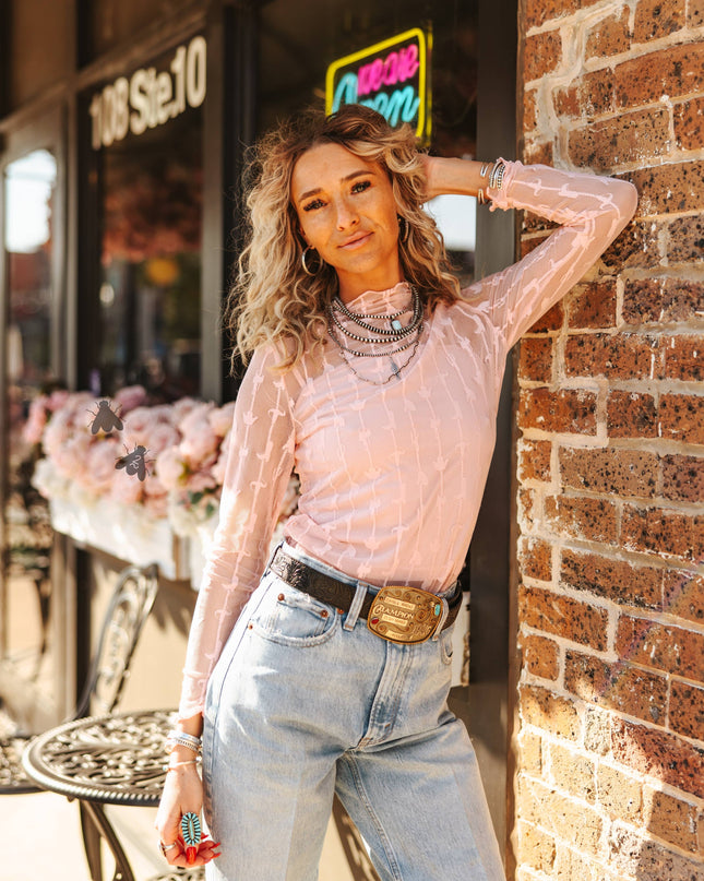 LARIAT LACE L/S *DUSTY ROSE