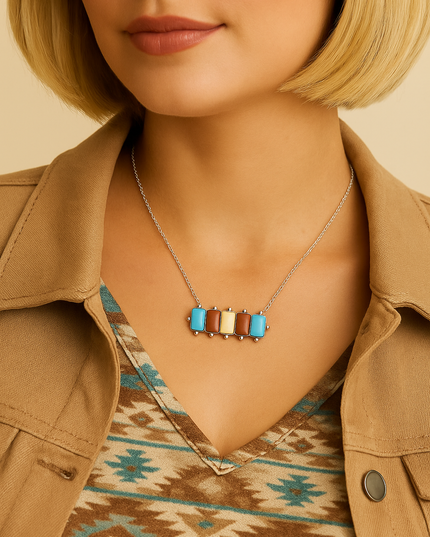 Perfectly Pulled Together Western Bar Necklace