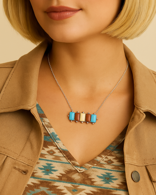 Perfectly Pulled Together Western Bar Necklace