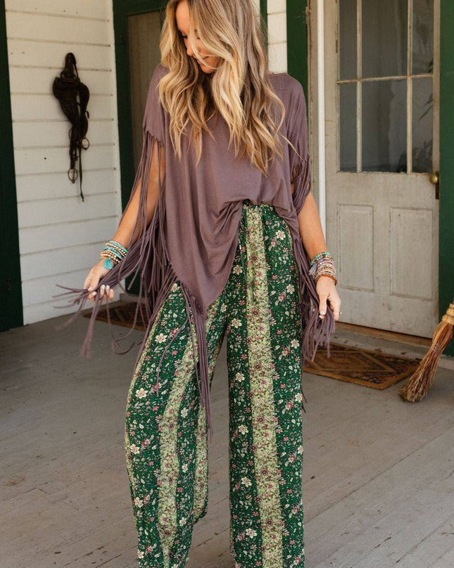 Western Showstopper Fringe Top - Mocha