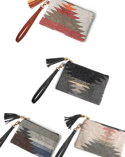 Western Print Pouch Bag with Wristlet