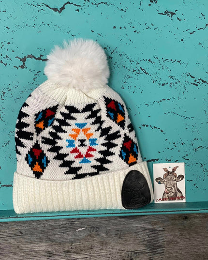 Aztec Pom Beanies