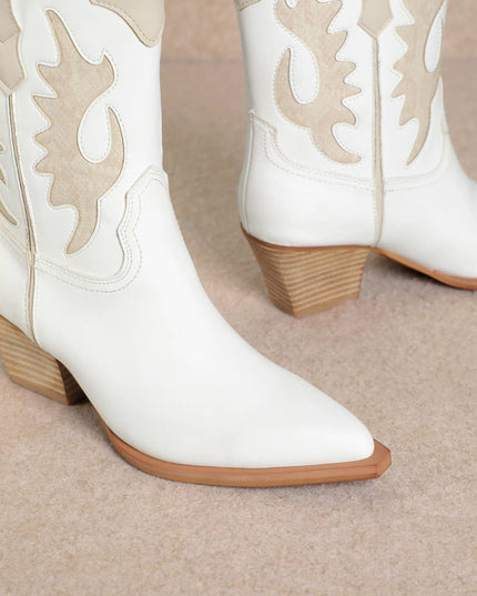 JACKIE WESTERN COWBOY BOOTIES WITH PYTHON ACCENT